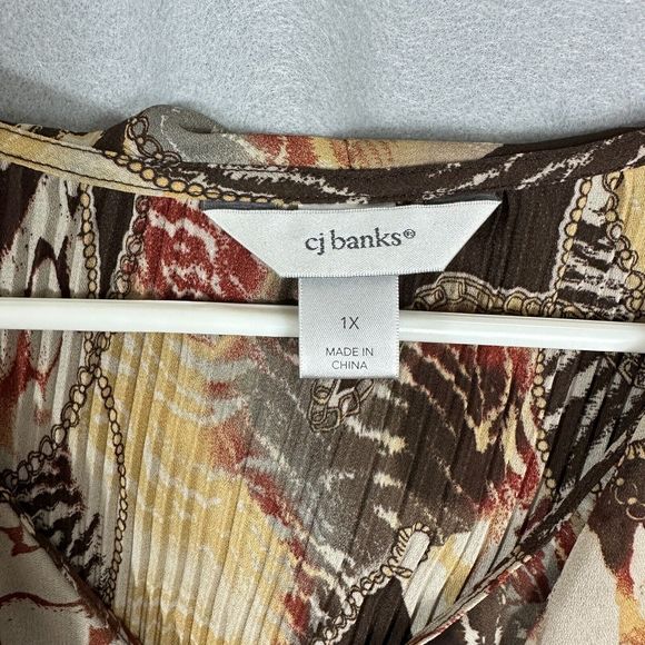 CJ Banks Womens Pullover Brown Ribbed Plus Size 1X - Picture 3 of 10